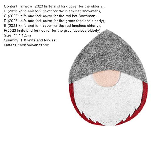 Xmas Tableware Bag Useful Delicate Lightweight Xmas Tableware Bag Cartoon Faceless Doll-Shaped Cutlery Cover Bag Christmas Tableware Holder