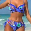 European & American Trendy Halter Strap Bikini with Print Design 2025
