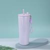 710ml Double Wall Vacuum Insulated Stainless Steel Water Bottle With Straw Carry Handle Outdoor Sports Travel
