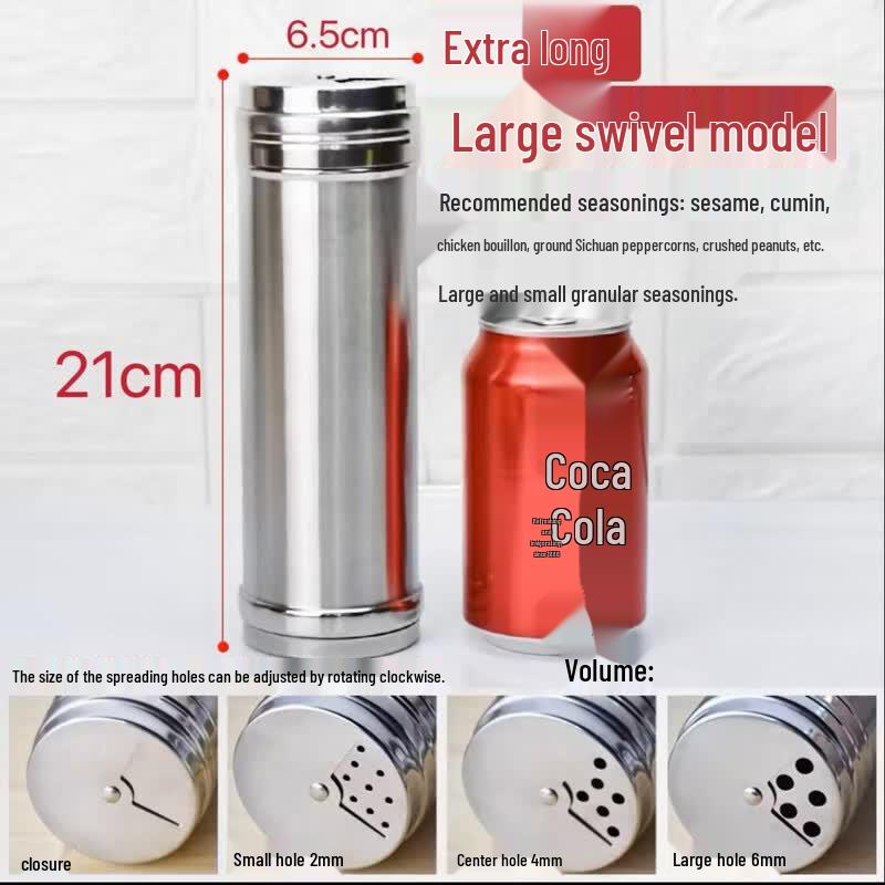 Zhi Shi Stainless Steel Rotating Spice Shaker Set, 5-Pack