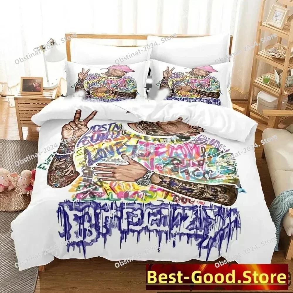3D Print Chris Brown Bedding Set Boys Girls Twin Queen King Size Duvet Cover Pillowcase Bed Boys Adult Home Textileextile