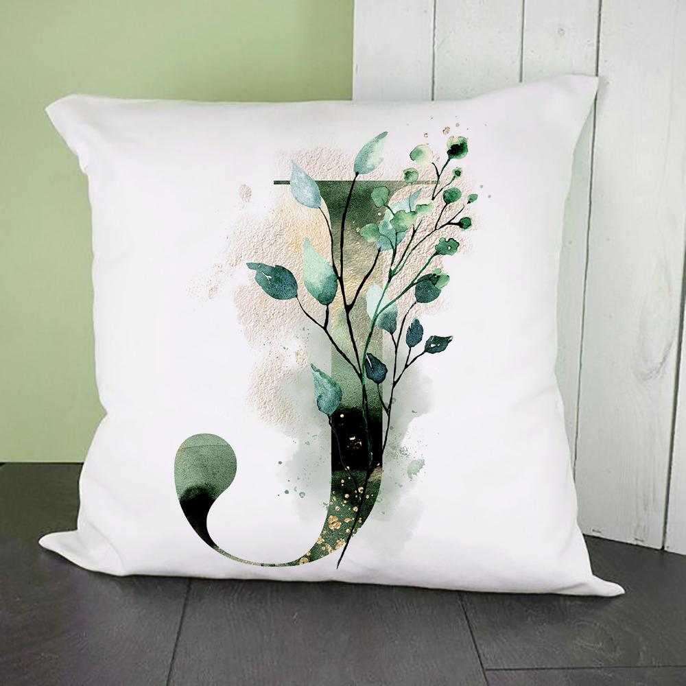 Green Alphabet A B C Printing Pillow Cases Fashion English Letter Home Sofa Living Room Car Decorative Pillowcase Cushion Cover