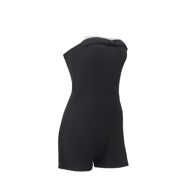Summer New Strapless Backless Y2K Sexy Rompers Women Solid Slim Fit One-piece Casual Jumpsuits Women Outfits Elegant High Waist Women's Bodysuit 25746