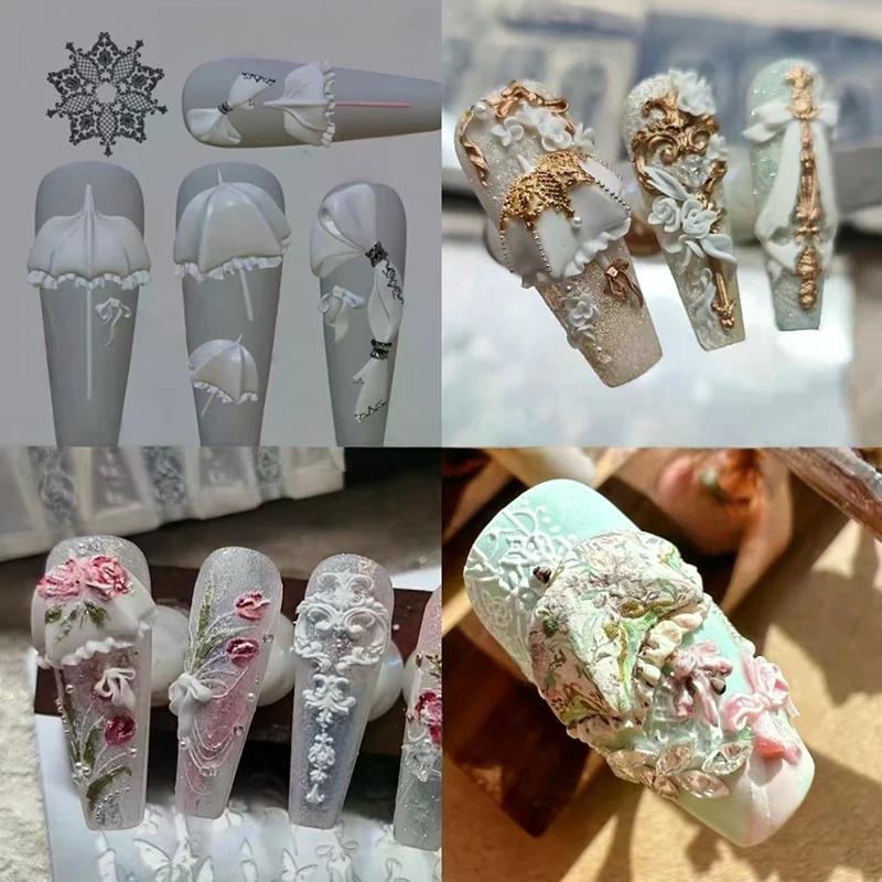 Chinesischer Retro Schmetterlingsstil Silikon Nagelform Cartoon Traum Spitze Schirm 3D Nagelschmuck Künstlerische und Kreative Nagelform