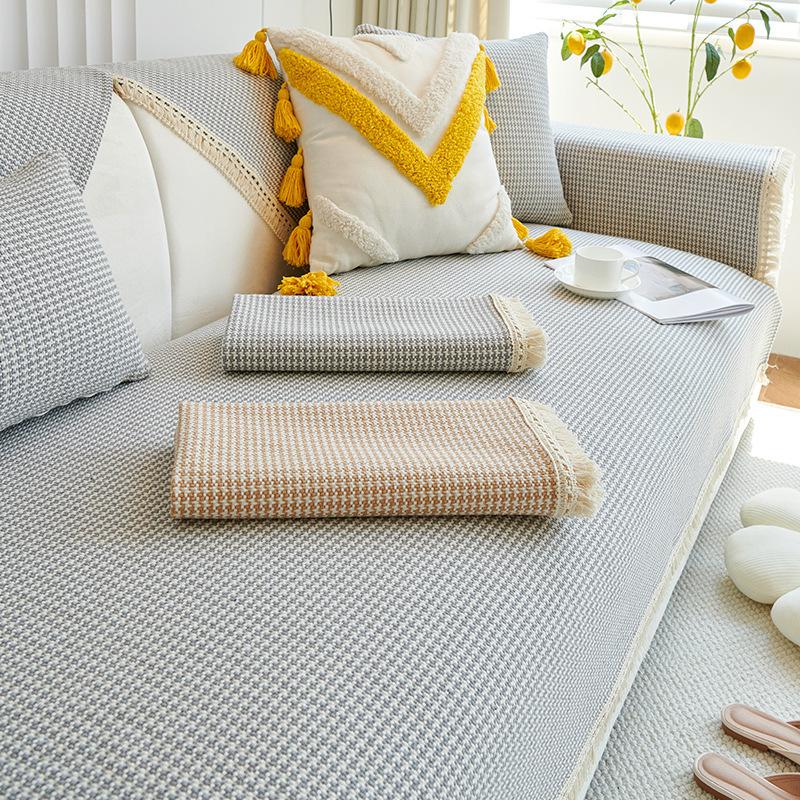 Cotton and Linen Sofa Cushions for All Seasons, Non-slip Cushions, Simple Modern Linen Sofa Cover, Backrest Towel and Cover Cloth