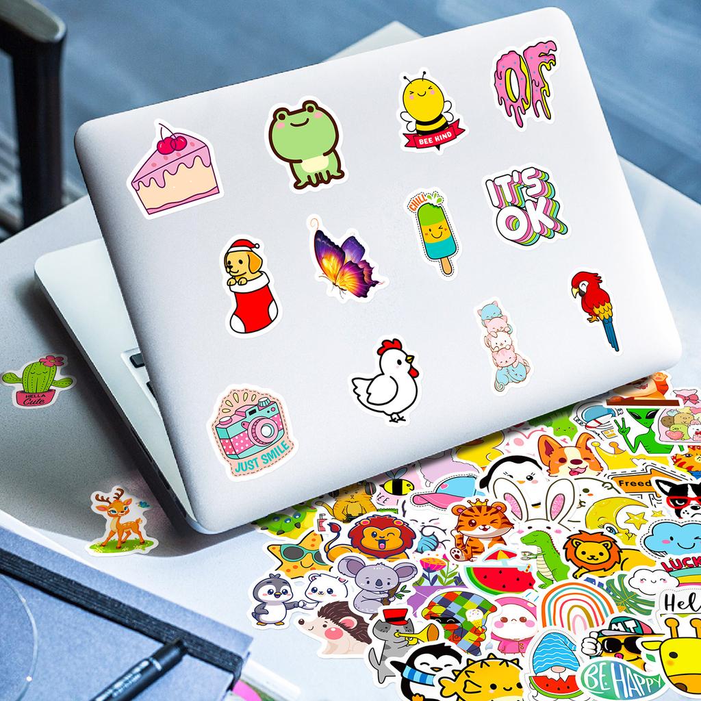 100 Small Size 4cm Mixed Cartoon Animal Children's Stickers DIY Luggage Computer Waterproof Stickers