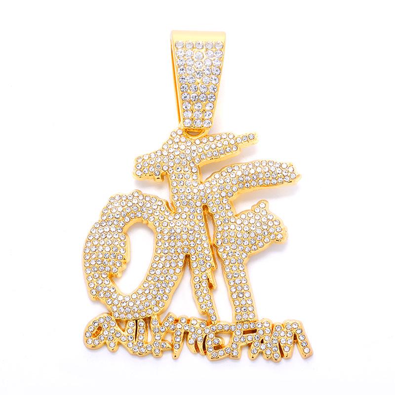 Unisex European & American OTF Letter Necklace Hip Hop Cuban Chain Jewelry Set