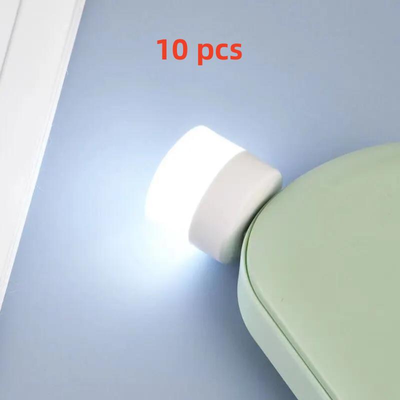 USB Night Light Mini LED Night Light USB Plug Lamp Power Bank Charging USB Book Lights Small Round Reading