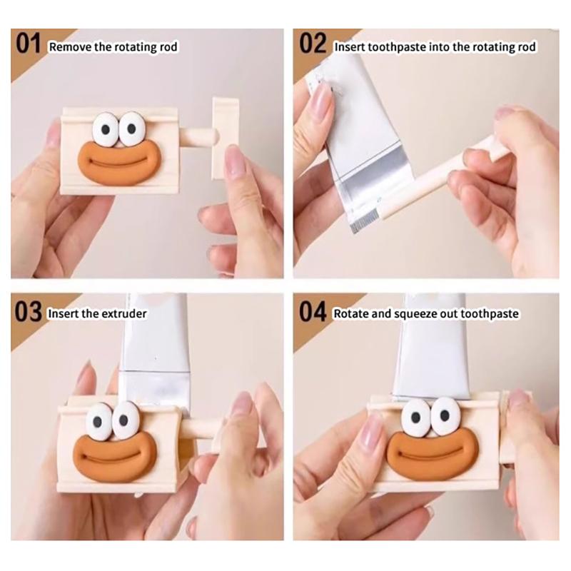 1Pcs Cartoon Big Mouth Lazy Toothpaste Squeezer Face Wash Roller Presses The Magic Squeezer Toothpaste Clip