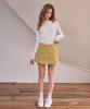 Lapineatteullie Classic Tweed Skirt Pants Yellow