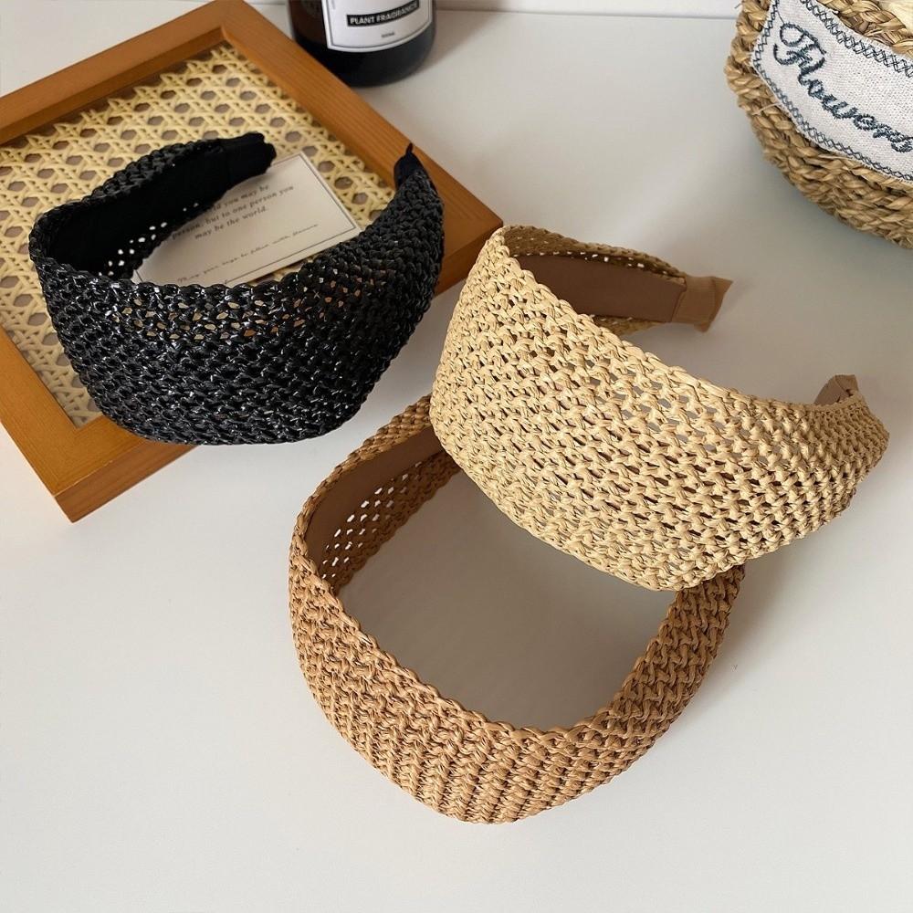 Bandeau Cheveux Ajouré Tressage Rotin Accessoires Cheveux Élégant Bandeau Tressage Paille Femme