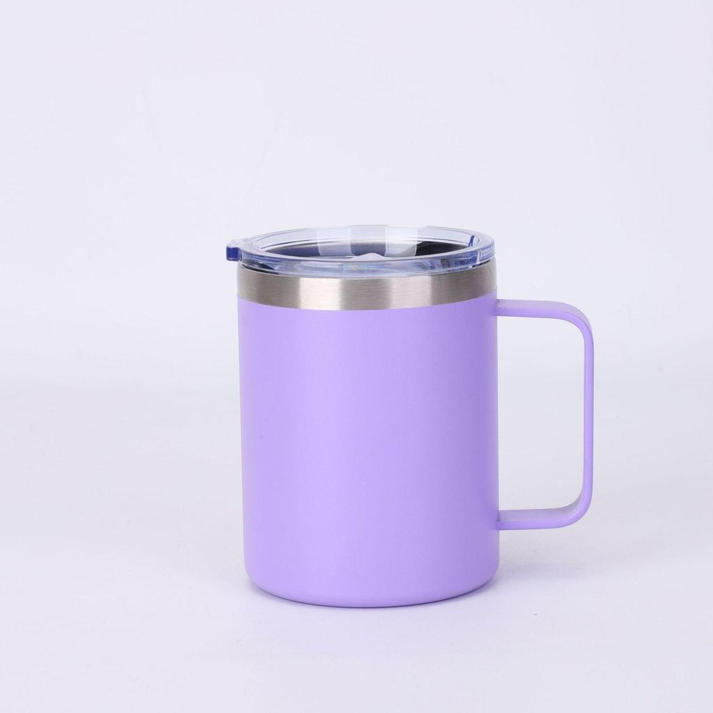 12oz/14oz Stainless Steel Vacuum Flask Mug with Lid & Handle