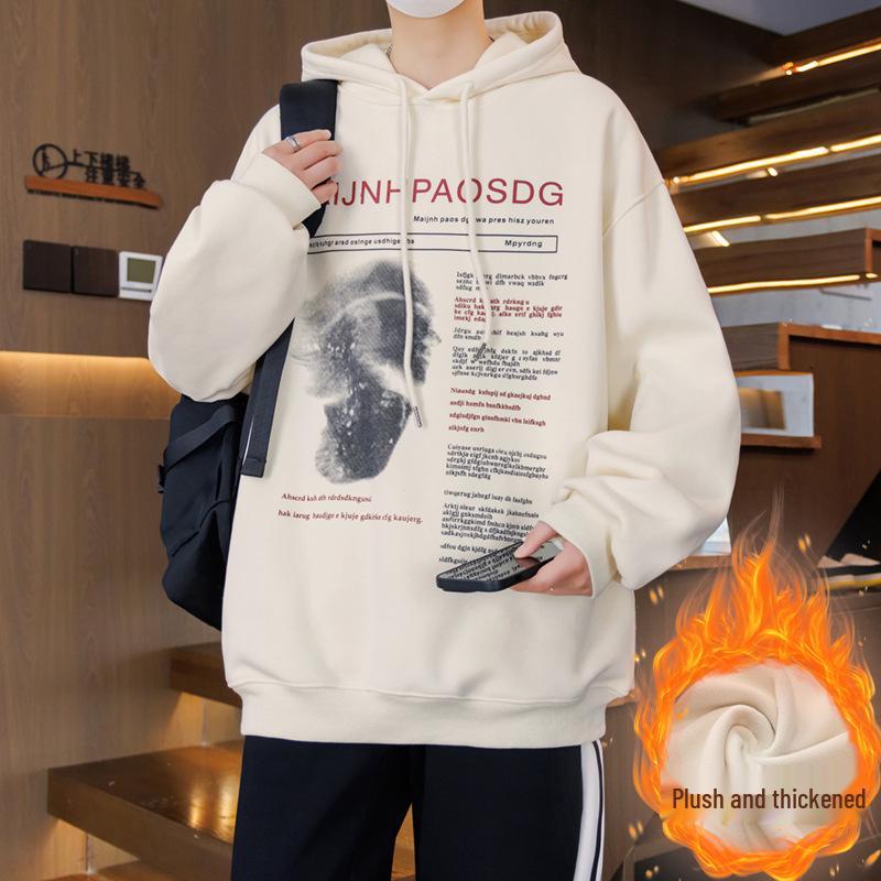 

Plus Velvet Thickened Hoodie for Boys (Ages 13-16) - Stylish Autumn/Winter Wear for Teens XL 120-135 kg