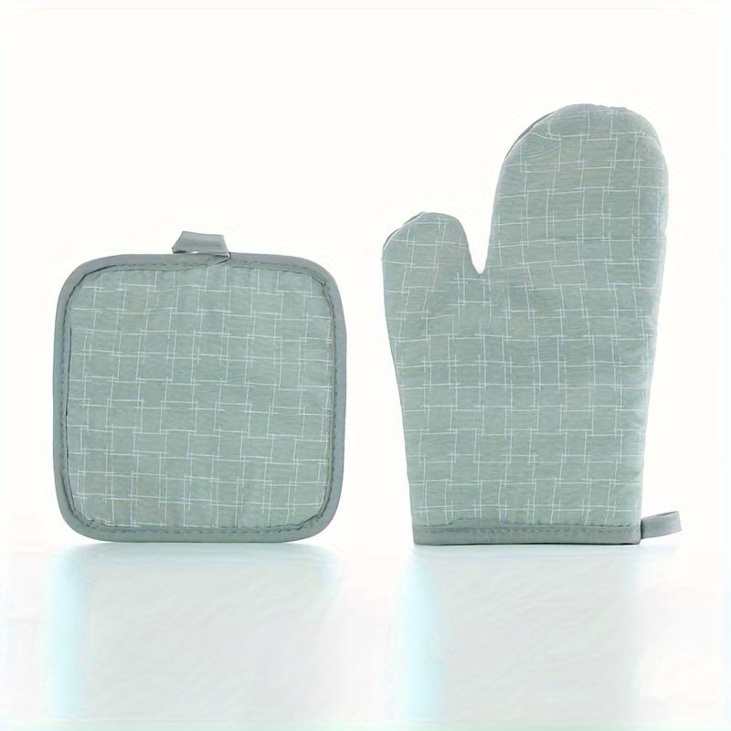 

2pcs Ultra thick heat-resistant oven clip and pot holder, 13 inches - durable cotton kitchen gloves and mats for cooking, baking синій