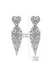 Luxurious Valentine's Shiny Diamond Heart Tassel Earrings for Women - Fashion Peach Heart Studs.