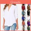 Stilvolles Damen Casual Langarm V-Ausschnitt T-Shirt Pullover Tunika Bluse Optionen