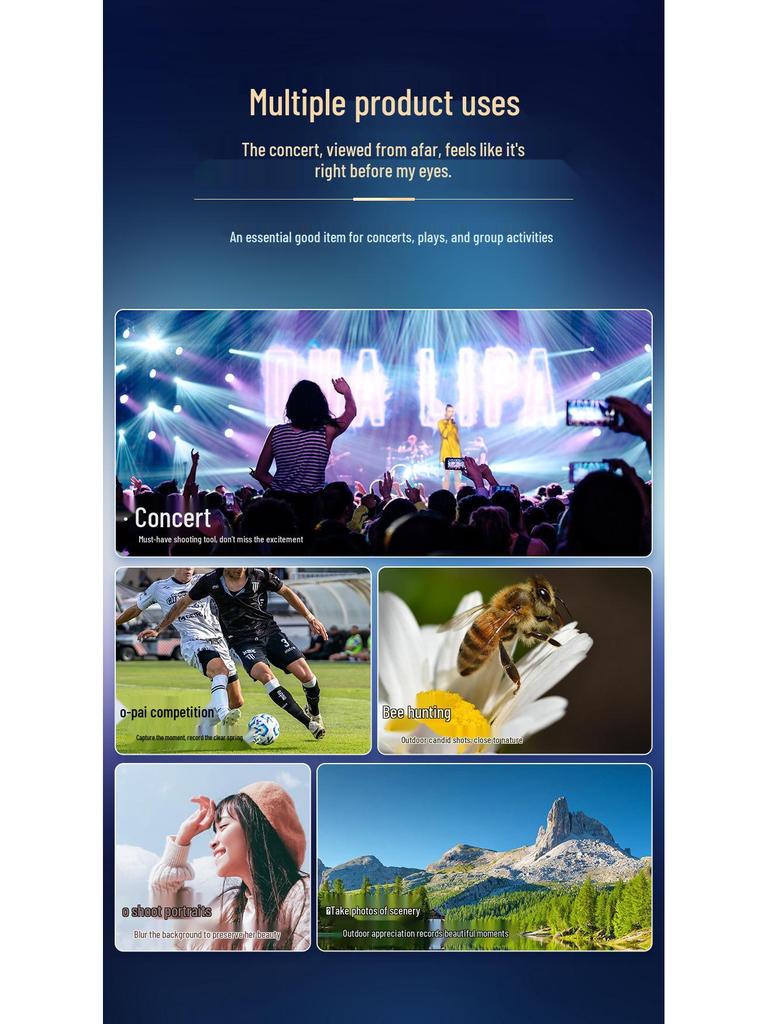 36x Telelens voor Mobiel: HD Monoculair met Breed Zicht voor Concerten, Vissen en Live Streaming