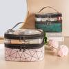 Large Capacity Double Layer Makeup Bag Portable Toiletry Bag with Compartment Travel Makeup Bag for Women Travel Essentials