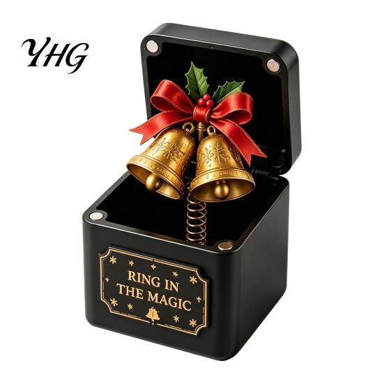 Holiday Party Supplies Christmas Magic Gift Box, Spring-Loaded Pop-Up 3D Santa Claus Figurines Snowman Angel Elk Trick Box for Xmas Parties,