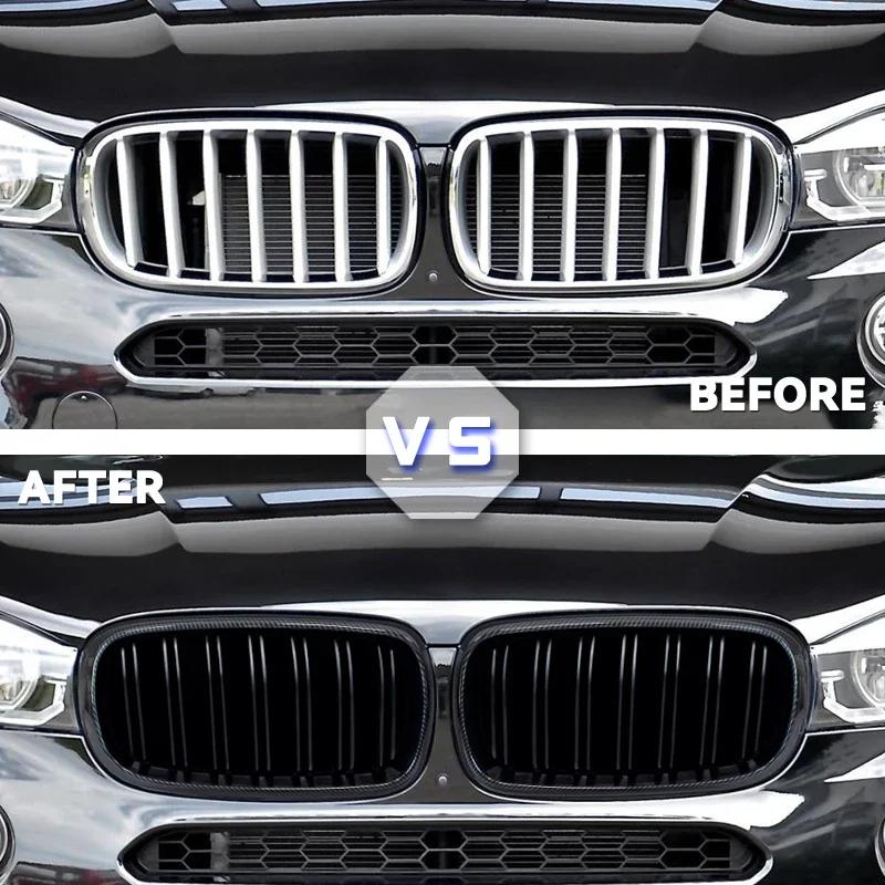 Gloss Black Carbon Style Front Kidney Double Slat Grill GrilleFor BMW X5 F15 X6 F16 X5M F85 X6M F86 Car Accessories