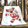 1pc Christmas dog Outdoor Flannel Blanket Soft All Season Polyester Throw , Perfect for Picnics & Travel , Picnic Accessory
