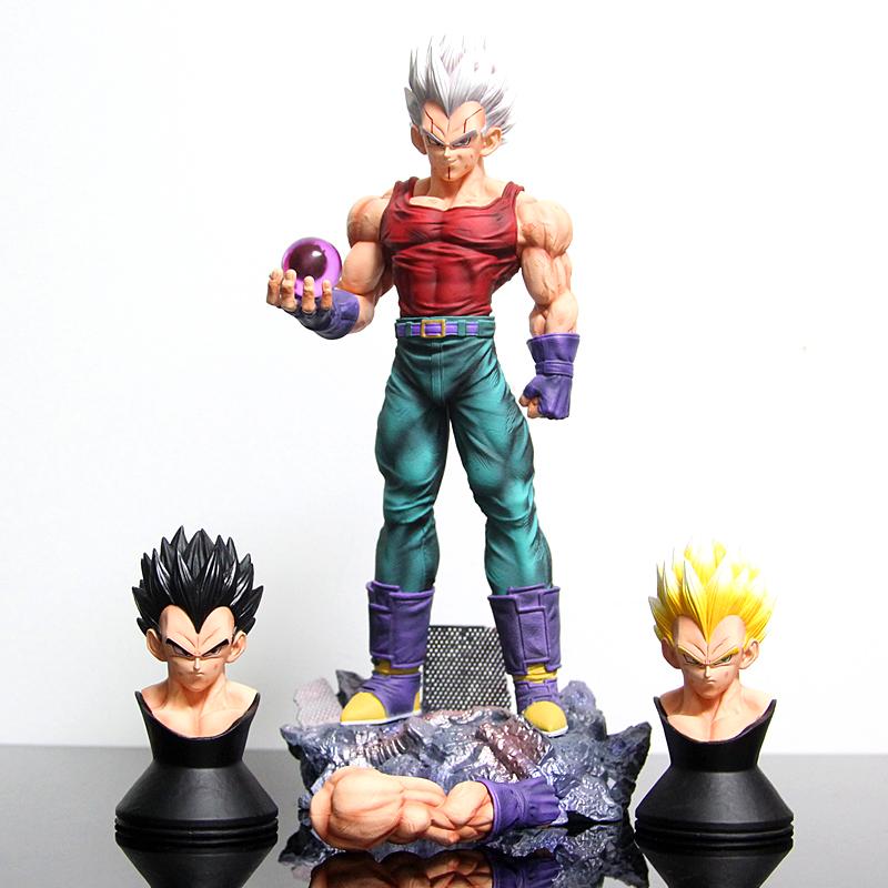 In-Stock GT Vegeta Figures Dragon Ball Super Saiyan Static Model Statue Multiple Interchangeable Head Carvings Surprise Gift Toy