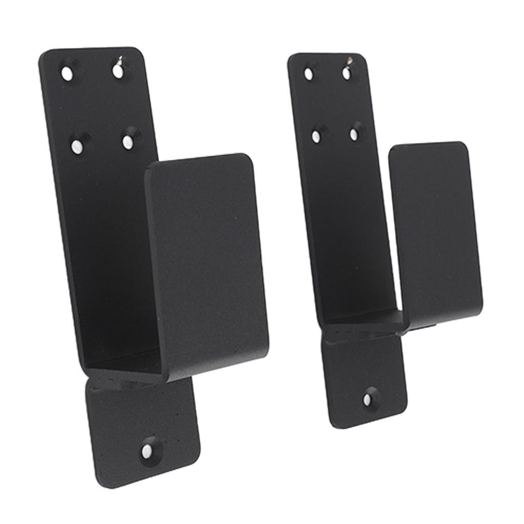2PCS Door Barricade Brackets Open Bar Holder Carbon Steel Easy Installation U Bracket for Garage Barn 2x4 Boards Black