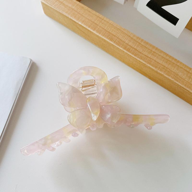 And Exquisite Floral Butterfly Large Hair Claw Clip For Women Crafted Acetate From