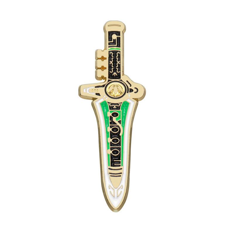 Cartoon Modern Dragon Dagger Brooch Vibrant Alloy Pin Dynamic Decorative Wear Everyone For