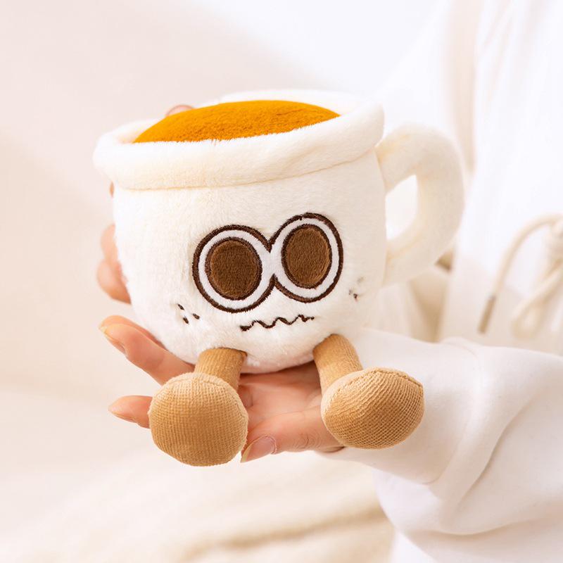 Cartoon Teapot and Coffee Cup Plush Toy - Cute Travel Doll for Afternoon Tea