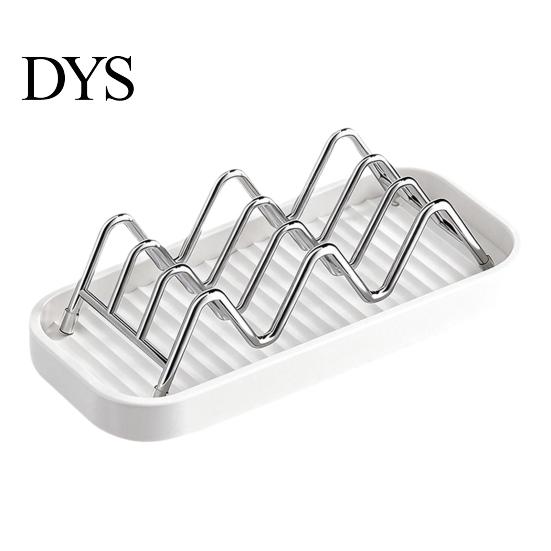 Bathroom Storage Accessories 3-Compartment Soap Rack, Stainless Steel Holder with Removable Case Water Tray Tray, Hollow Tilt Design Organizer