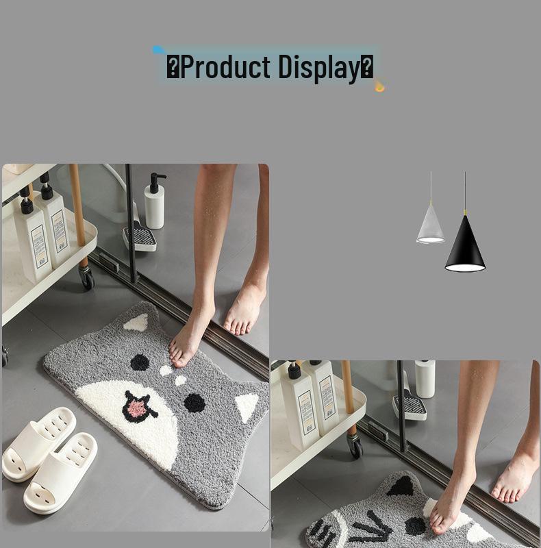 Cartoon Cat Head Absorbent Non-slip Bathroom Mat