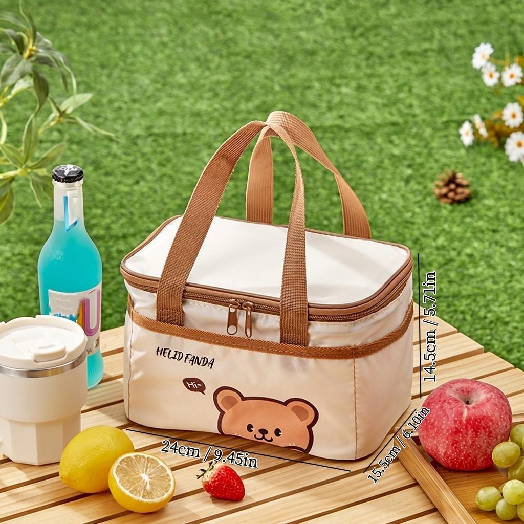 Large Capacity Insulated Lunch Box Bag Outdoor Portable Waterproof Storage Bag With Handle Cartoon Food Container Thermal Bag