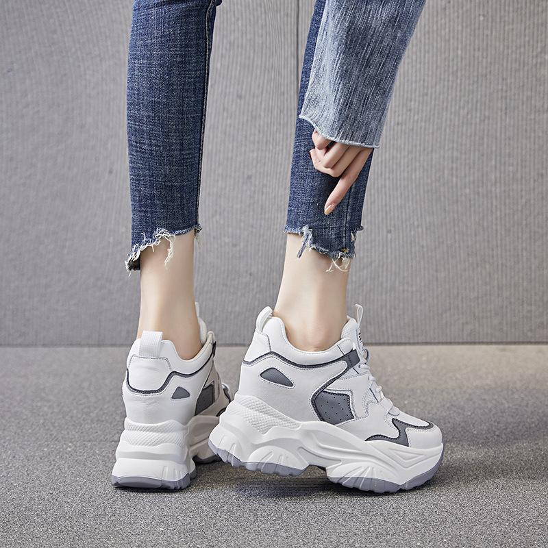 Inner heightening dad shoes CM spring new breathable thick-soled mesh small sports and leisure shoes tide