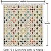 Mid Century Modern Shower Curtain, Geometric Abstract Bathroom Decor Set With Hooks, Waterproof Washable Retro Fabric Decor
