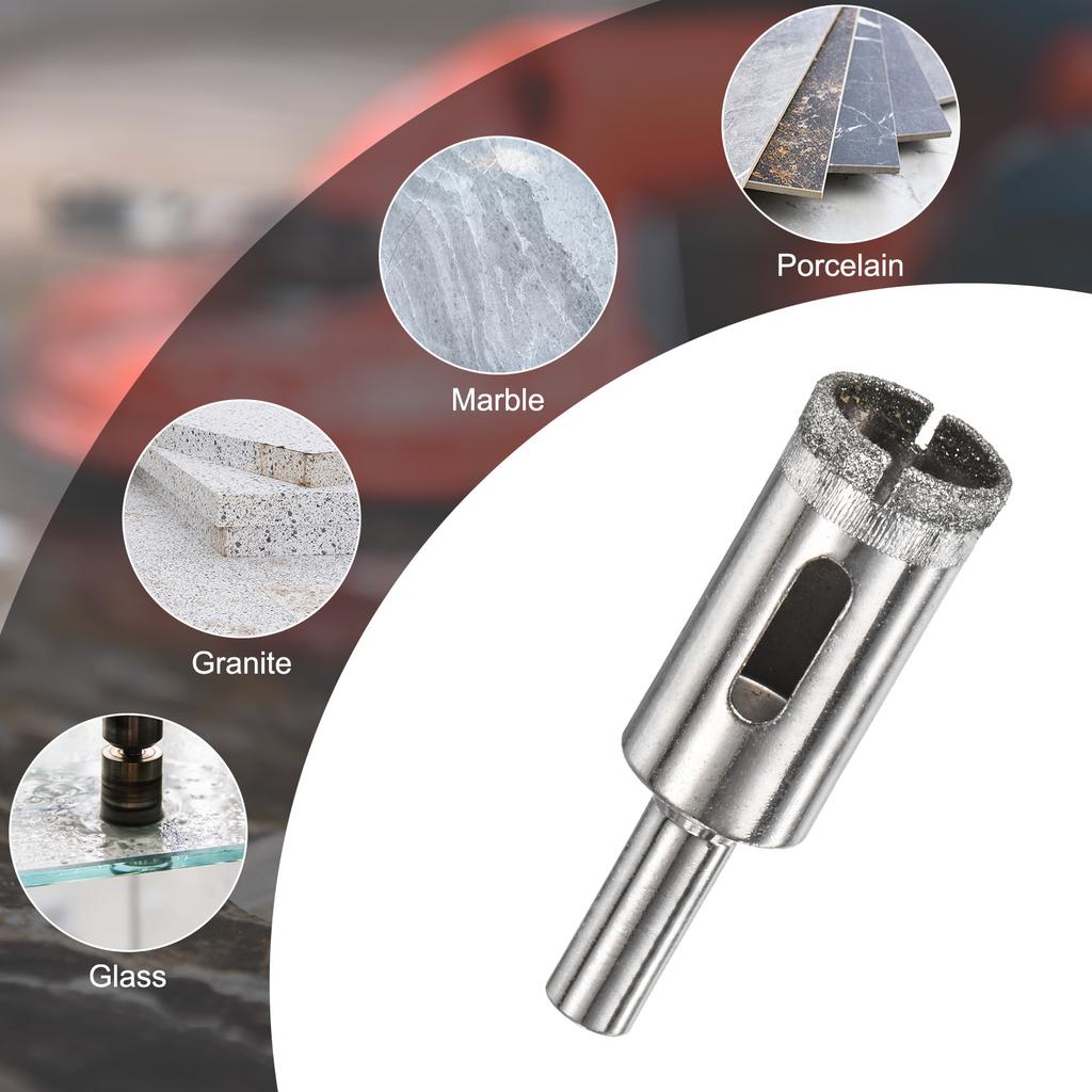 5pcs Diamond Hole Saw Drill Bit 3-18mm Glass Drill Bit for Ceramic/Marble/Granite Stone/Bottles/Tile Cutting [Silver Tone]