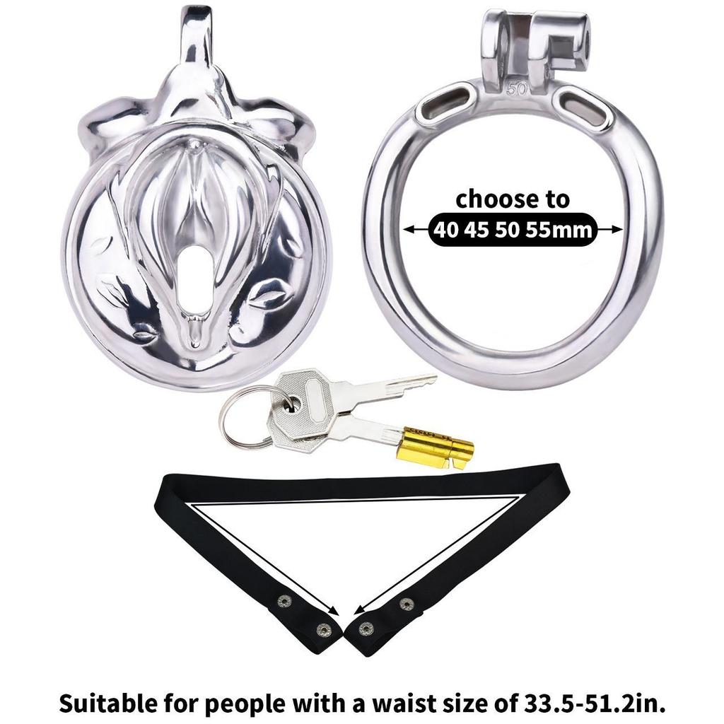 Men's Short Metal Urethral Chastity Lock Penis Cage Sex Toys BDSM Stainless Steel