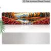 2D Flat, European-Style Autumn Landscape Aluminium Decorative Sign - Suitable For, Restaurant, Office Decor with Vibrant Red Apples & Golden Foliage