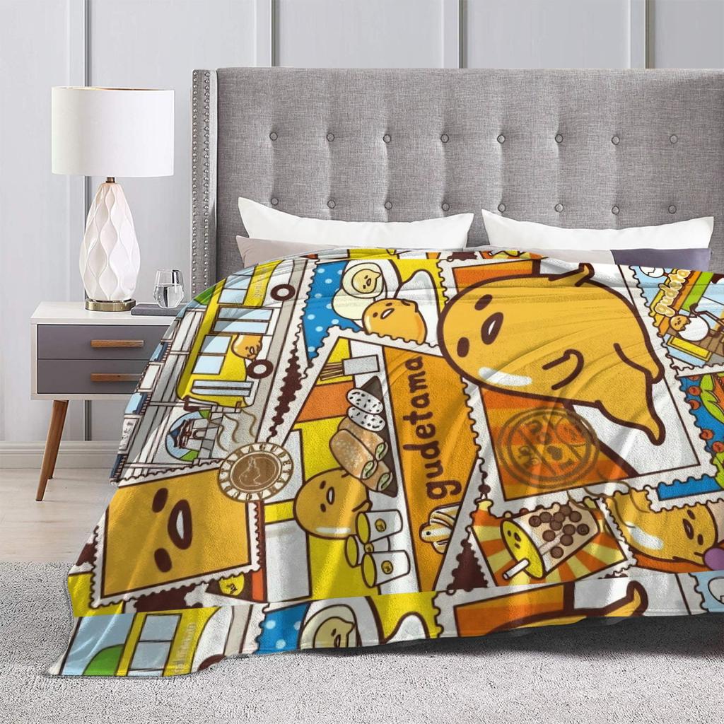 Gudetama Roztomilé Vajíčko Kreslenádeka Flanelová Ultra-Měkké Deky na Cestování Letadlem Ložnici Prošívanádeka