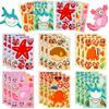 6Sheets Face Changing Sticker Ice Cream/Marine Animals/Vehicle Style Available Cute Cartoon School Rewards Favors Stationery ZYF