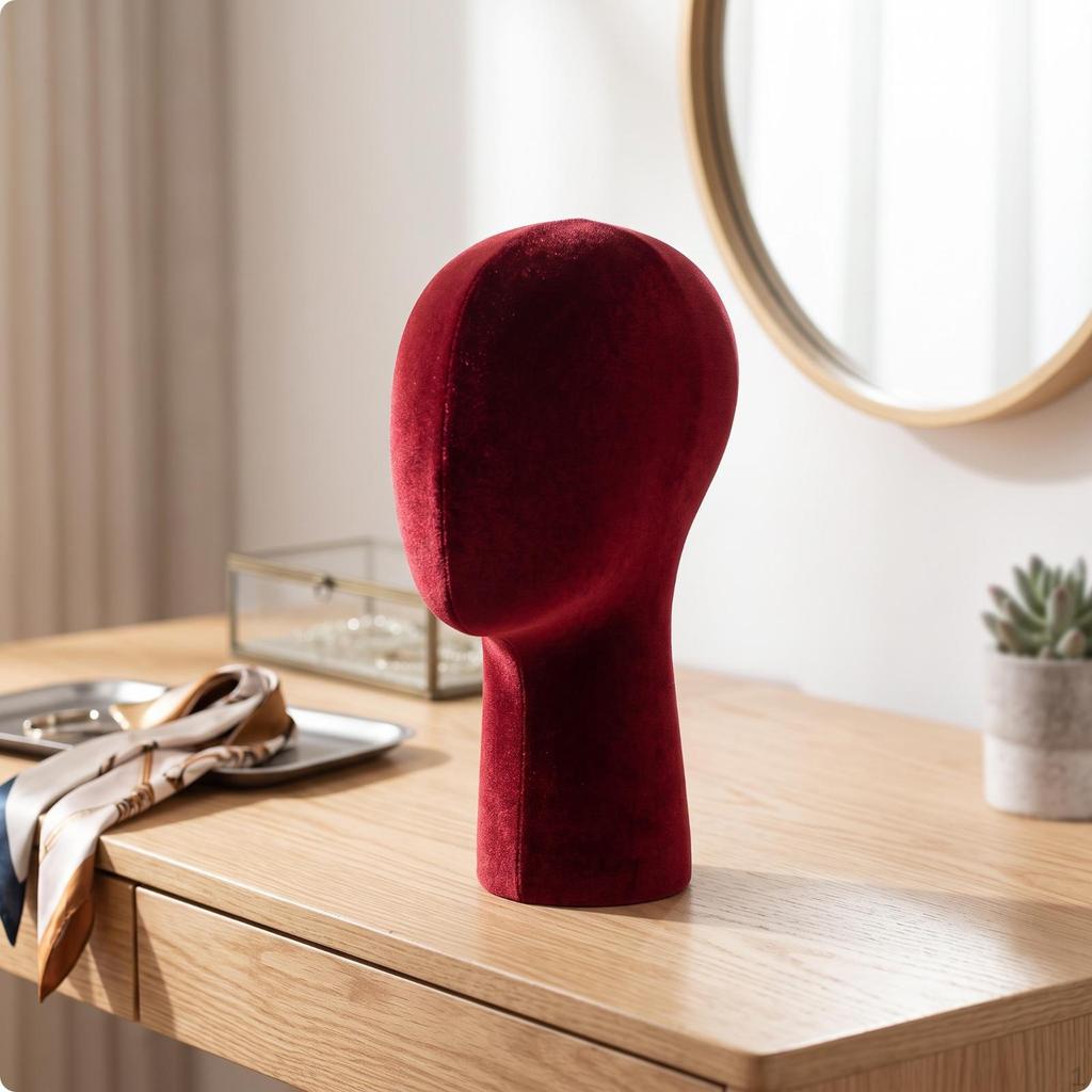 Mannequin Head with Bust Velvet Flocked Soft for Retail Counters