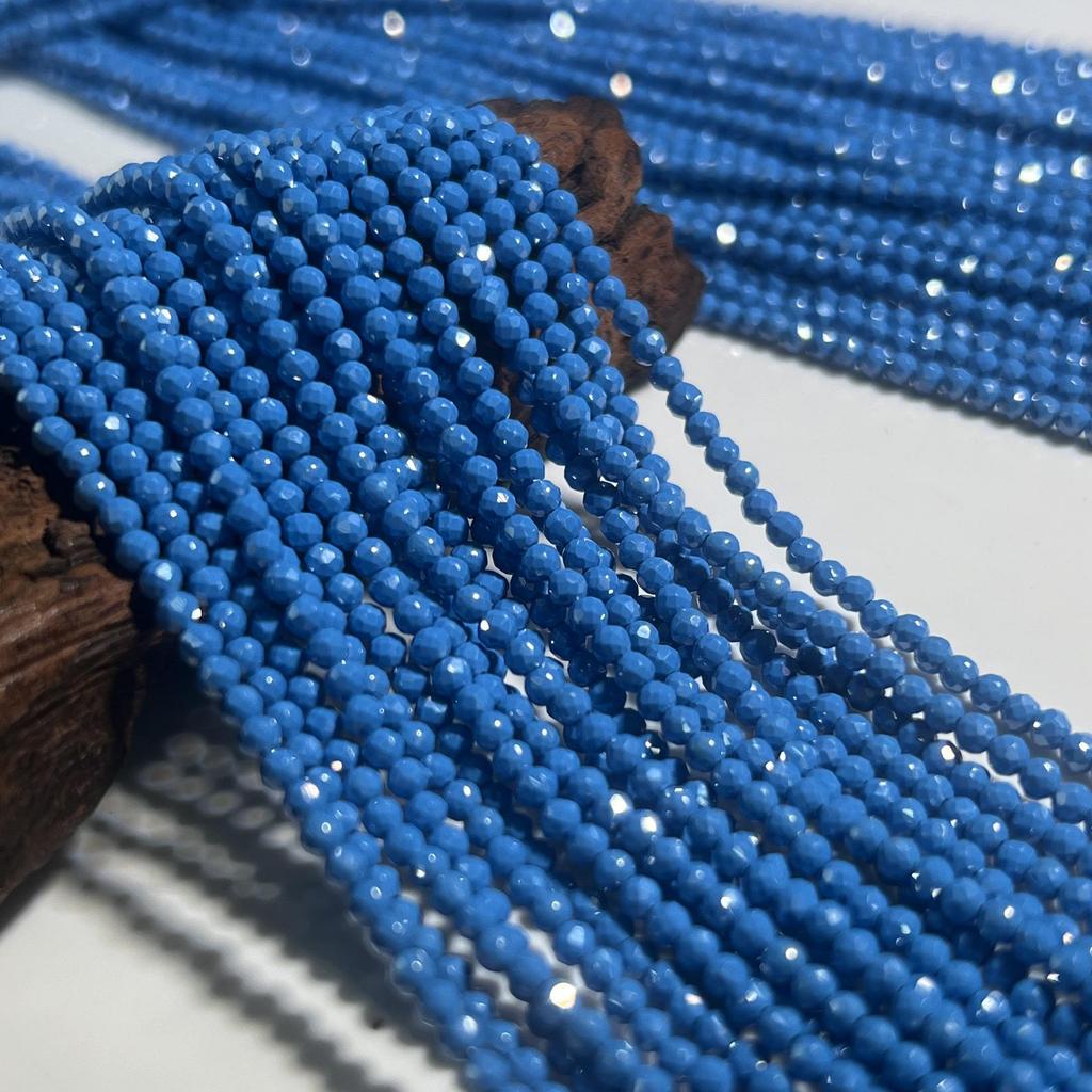 Emulsified Milk Zirconia Faceted Round Beads for DIY Necklaces & Bracelets