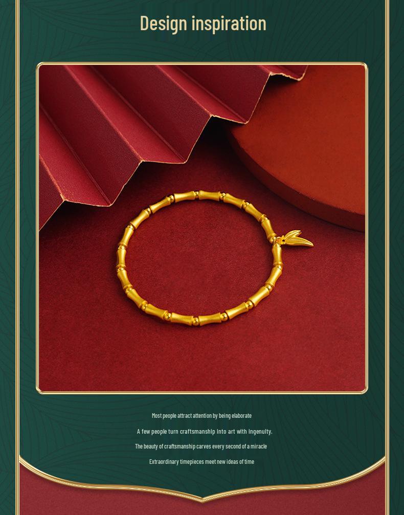 Bamboo-Inspired Gold Bracelet for Girls: Versatile & Trendy Couple's Beads Jewelry