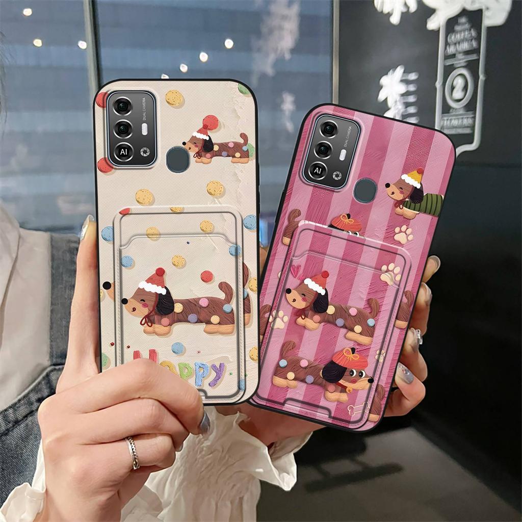 Anti-knock Cute Phone Case For ZTE Blade A53 Pro Full Wrap Card Sleeve Soft Case Durable Dirt-resistant Cartoon Cover