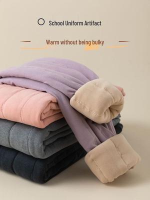Pantalon d'hiver en coton pour enfants: Leggings d'uniforme scolaire épais et chauds pour garçons et filles