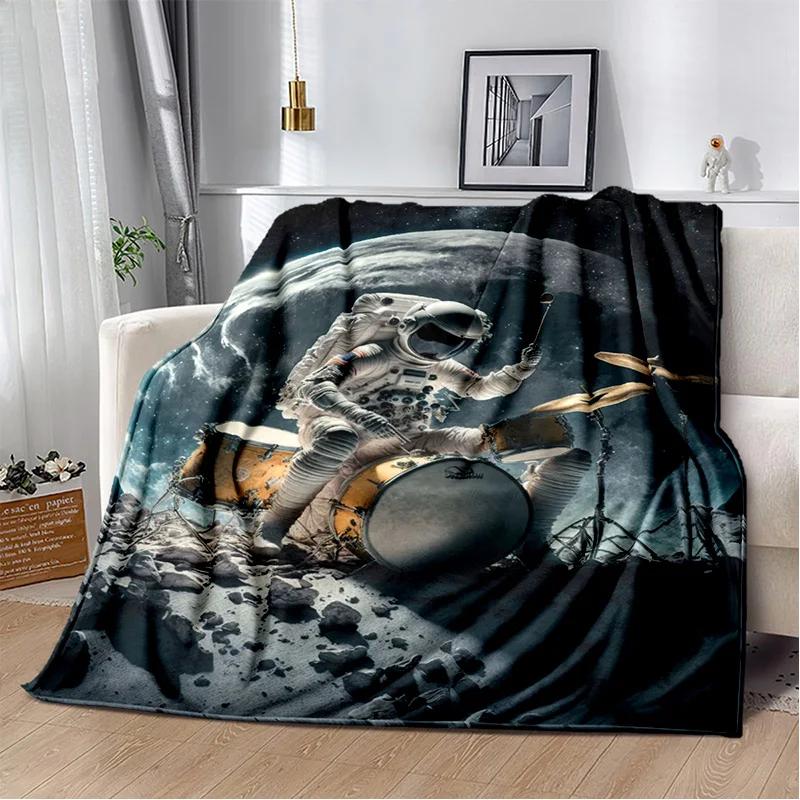 Astronaut Universe Spaceman 3D Outer Space Cartoon Blanket,Soft Throw Blanket for Home Bedroom Bed Sofa Office Cover Blanket Kid