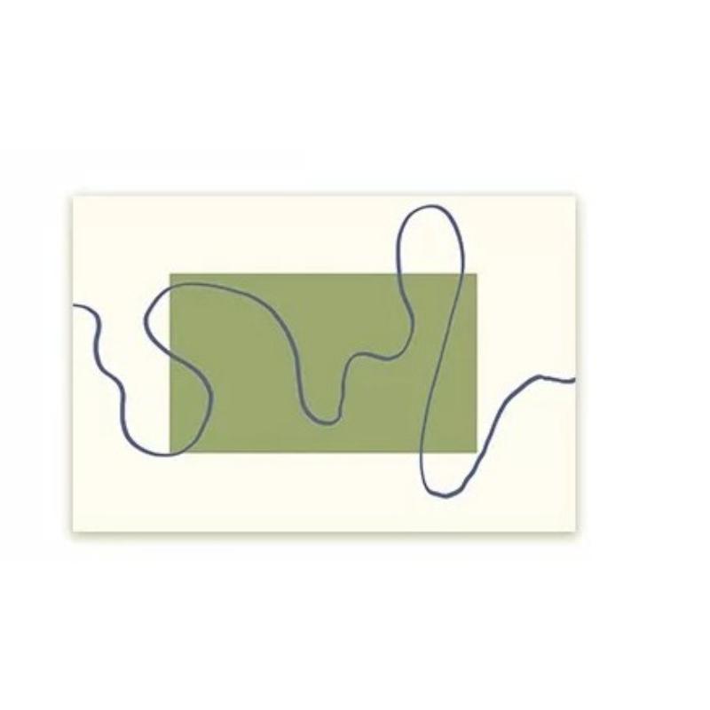 Green Ins Style Art Abstract PVC Leather Rug Waterproof Oil-proof Stain-resistant Kitchen Carpet Large Area Non-slip Floor Mats