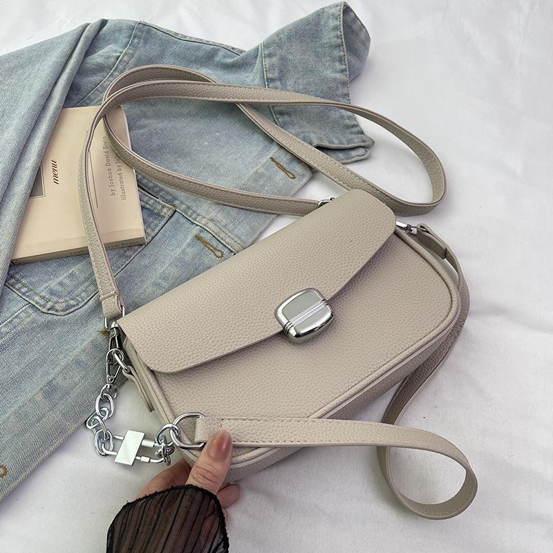 New niche design popular fashion lock mail carrier bag shoulder crossbody versatile women's bag