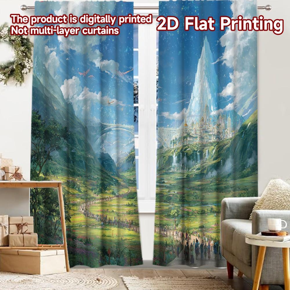 

2 шт., Шторы с плоской 2D-печатью (Без Рода) Мистическая Долина Фестиваль Хэллоуина Креативные Шторы Тканевые Шторы Декорации 52.50 × 116.00 cm 2 pcs