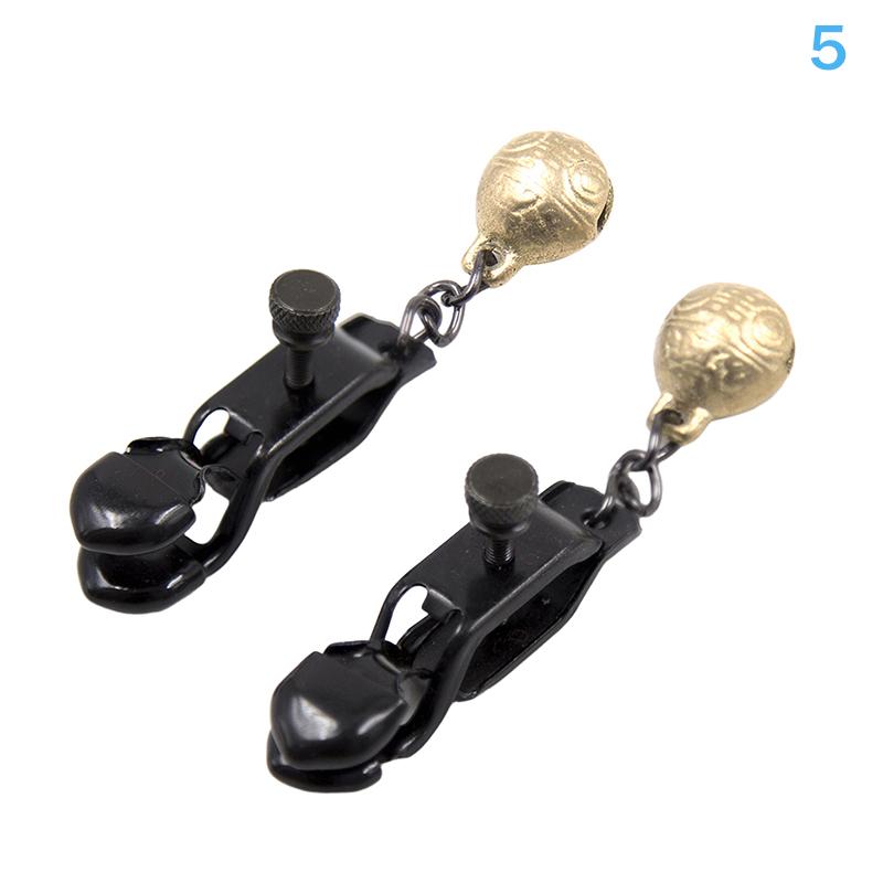 Alloy Nipple Clamp Set for Couples with Chain Breast & Labia Stimulation Massager Adult Bondage Game for Women's Sensation Play